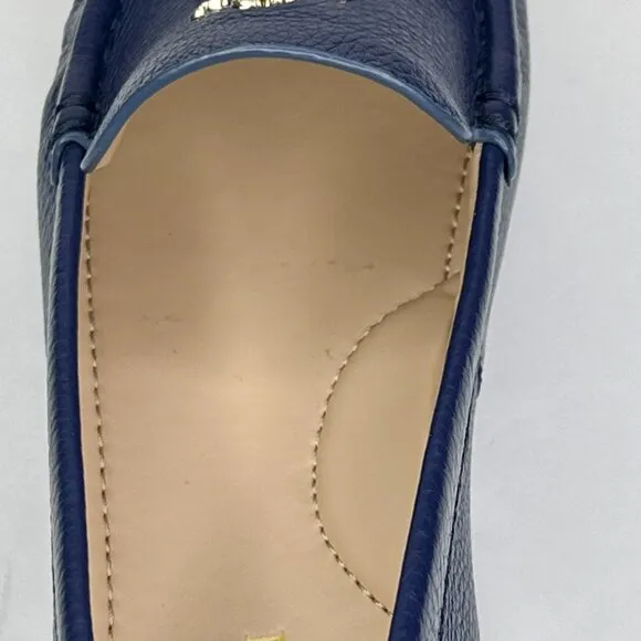 COACH Marley Driver Blue Slip On Loafers Flats‎ Pebbled Leather G4835 Size 8B US