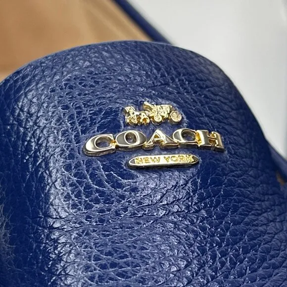 COACH Marley Driver Blue Slip On Loafers Flats‎ Pebbled Leather G4835 Size 8B US
