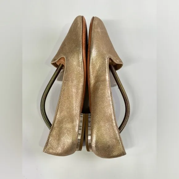 COACH Metallic Gold CATRIN flat loafers‎ size 8.5
