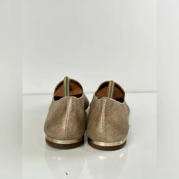 COACH Metallic Gold CATRIN flat loafers‎ size 8.5