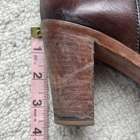 Coach Morgann Brown Leather Heeled Boots Italian Made Size 6.5