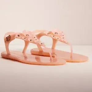 Coach multi flower jelly thong sandals