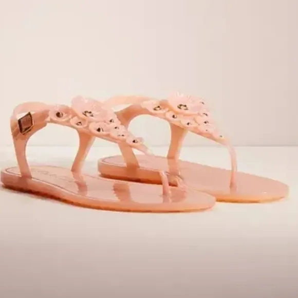 Coach multi flower jelly thong sandals
