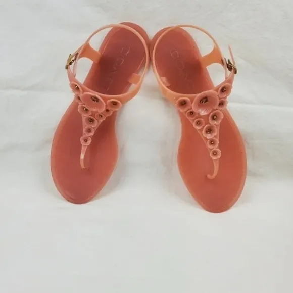 Coach multi flower jelly thong sandals