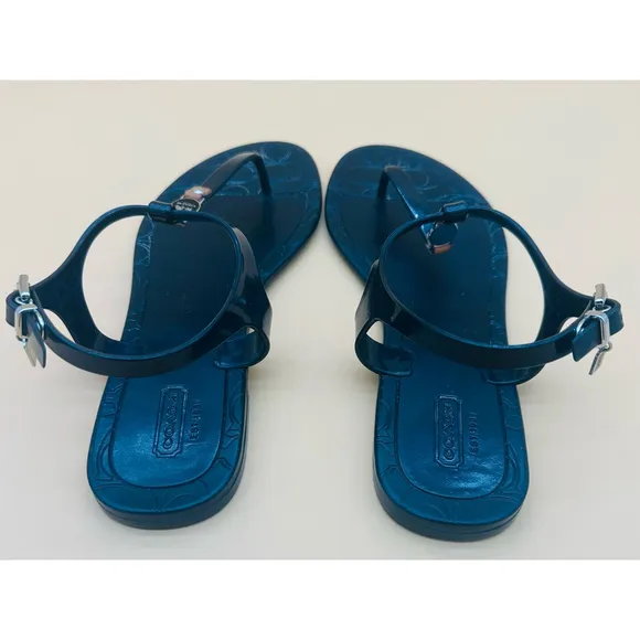 Coach Piccadilly Jelly Thong Sandals – Black – Size 9B