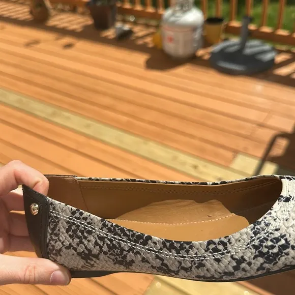 Coach Women’s Chelsea Blue Snakeskin Embossed Matte Ballet Flats