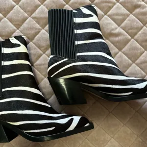 Coach Zebra Print calf hair Ankle Boots