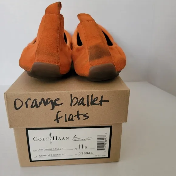 Cole Haan Air Jenni Ballet II Orange Suede
