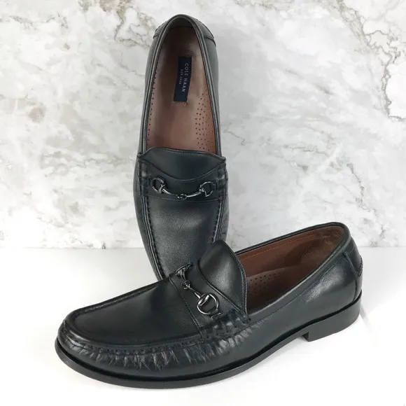 Cole Haan Black Gotham Bit Loafers