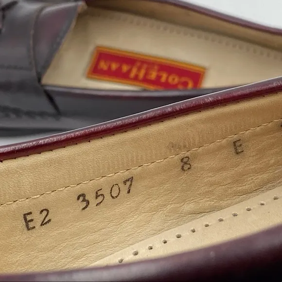 Cole Haan Burgundy Pinch Tassel Loafers - Size 8 E