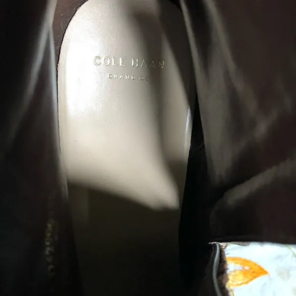 Cole Haan Calista Leather Ankle Boots. Harness Strap.Chocolate Brown. Size 10