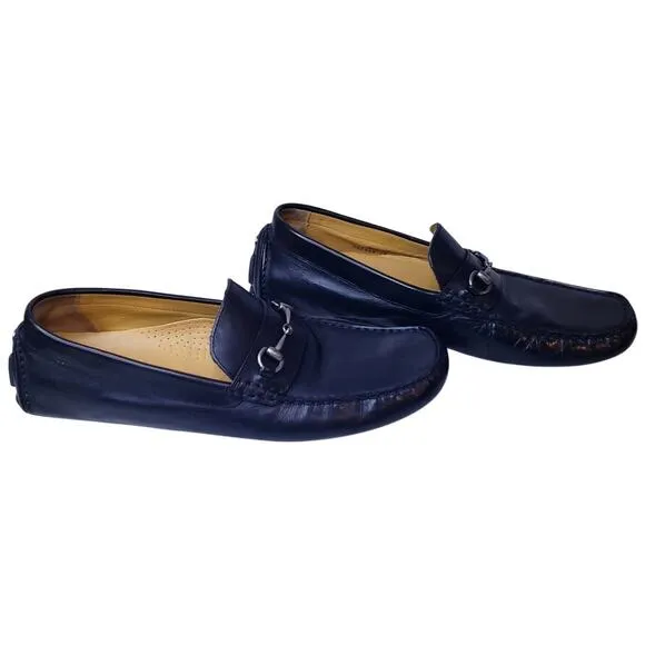 COLE HAAN Driver Moccasins Horse Bit Loafers Black Leather Men's Size 11M ~ VGUC