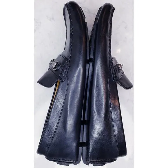COLE HAAN Driver Moccasins Horse Bit Loafers Black Leather Men's Size 11M ~ VGUC