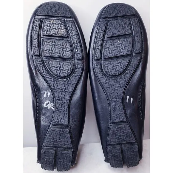 COLE HAAN Driver Moccasins Horse Bit Loafers Black Leather Men's Size 11M ~ VGUC