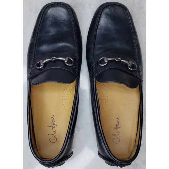 COLE HAAN Driver Moccasins Horse Bit Loafers Black Leather Men's Size 11M ~ VGUC
