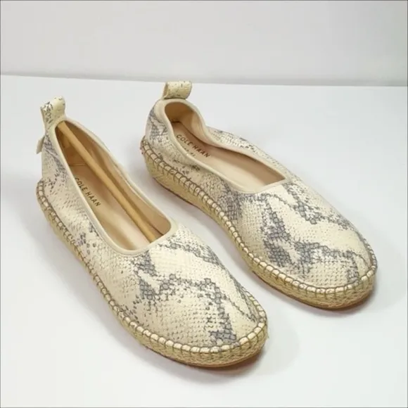 Cole Haan Grand O/S Cloudfeel Snakeskin  Print Leather Espadrilles