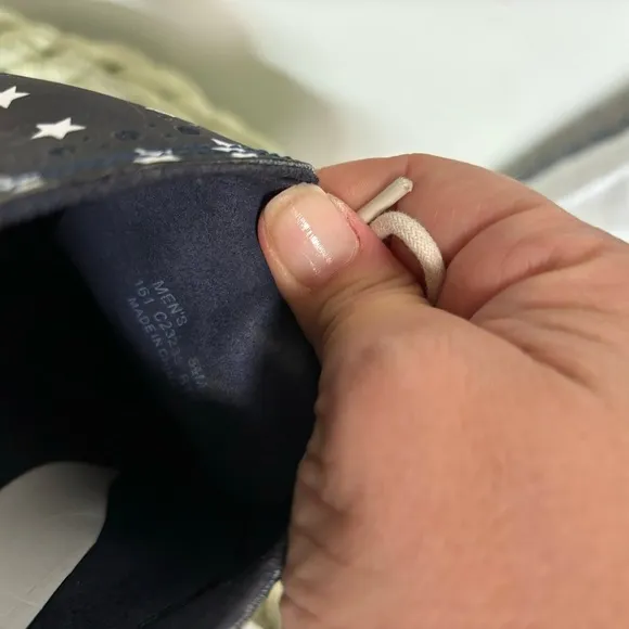 Cole Haan Grand.OS  Denim Blue White Stars Patriotic Lace Up Wingtip Sneakers