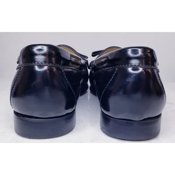 COLE HAAN Kiltie Tassel Pinch Loafers Black Leather Men's Size 10.5D in VGUC