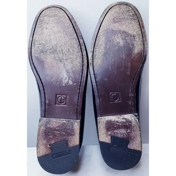 COLE HAAN Kiltie Tassel Pinch Loafers Black Leather Men's Size 10.5D in VGUC