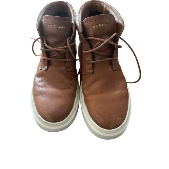 Cole Haan Men's Brown Grand Tour Lace Up Leather Chukka Sneakers Shoes Size 10M
