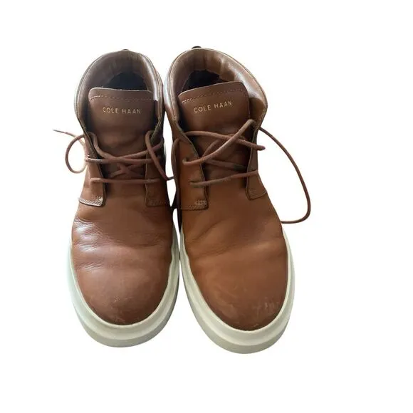Cole Haan Men's Brown Grand Tour Lace Up Leather Chukka Sneakers Shoes Size 10M