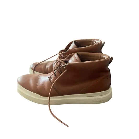 Cole Haan Men's Brown Grand Tour Lace Up Leather Chukka Sneakers Shoes Size 10M