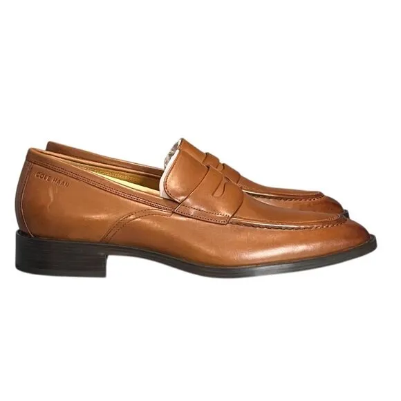 Cole Haan Men's Brown Leather Penny Loafers 10 M Casual Shoes Business Preppy