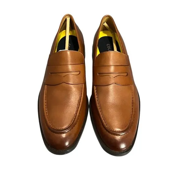 Cole Haan Men's Brown Leather Penny Loafers 10 M Casual Shoes Business Preppy