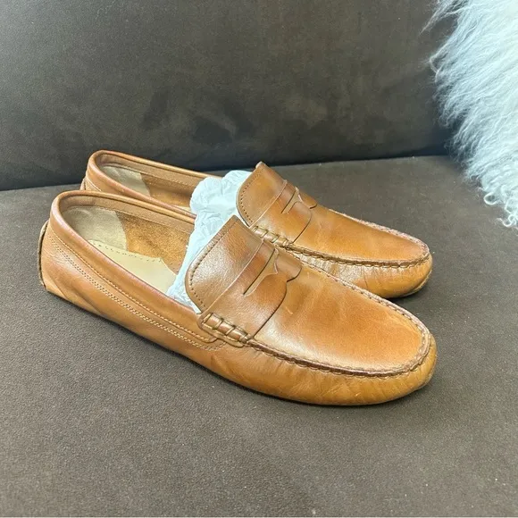 Cole Haan men’s genuine leather brown loafers size 9.5 rubber soles