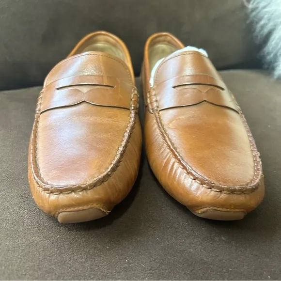 Cole Haan men’s genuine leather brown loafers size 9.5 rubber soles