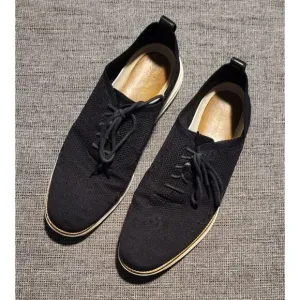 Cole Haan Men's Original Grand Knit Wing TIP II Sneaker,‎ Black C27959 Size 12M
