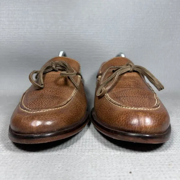 Cole Haan /Nke Air Men Size 10M Pebble Grain Leather Almond Toe Loafers W/Laces