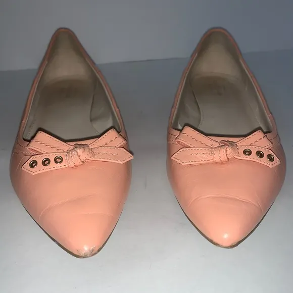 Cole Haan Pink Leather Pointy Toe Ballet Flats 8