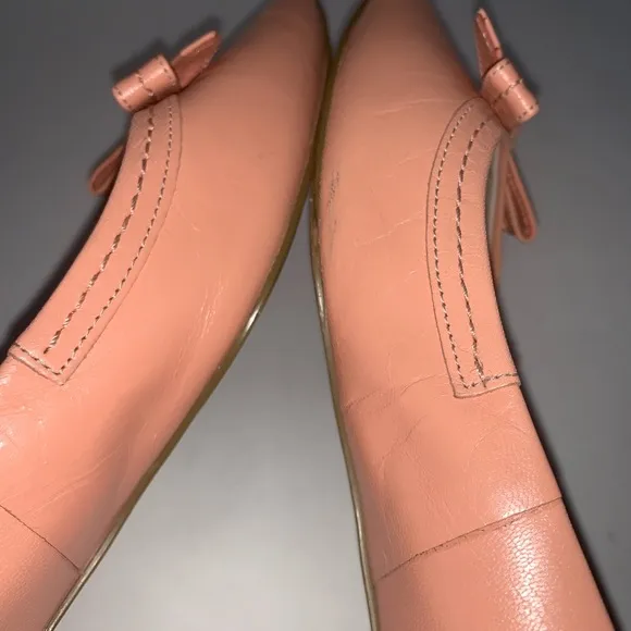 Cole Haan Pink Leather Pointy Toe Ballet Flats 8