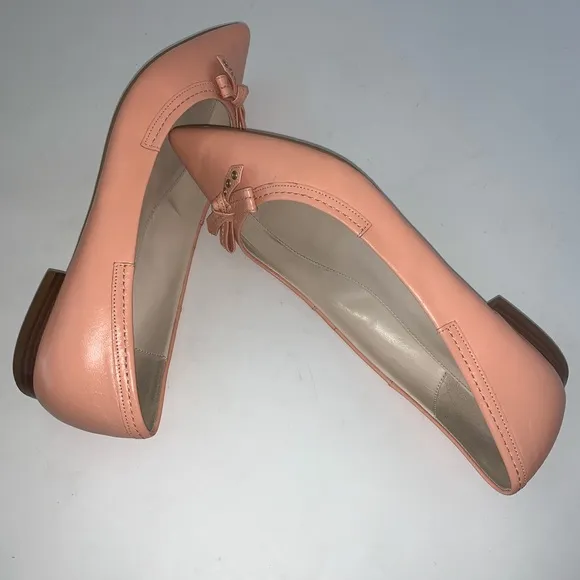 Cole Haan Pink Leather Pointy Toe Ballet Flats 8