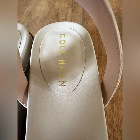 Cole Haan Tan Leather Espadrille Wedge Sandals Womens 7.5 (Never Worn!)