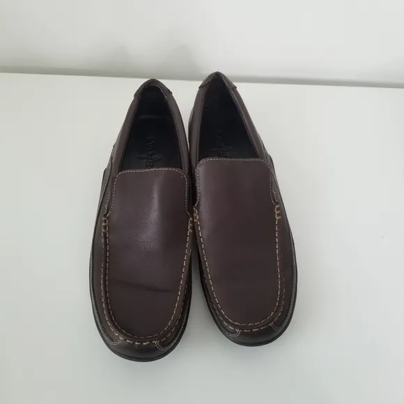 Cole Haan Tucker Venetian Brown Leather Slip On Loafers 10.5 French Roast