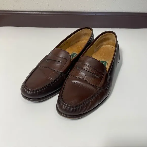 Cole Haan USA Pinch Penny Prep Brown Leather Classic Penny Loafers Mens Size 8.5