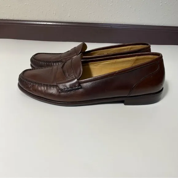 Cole Haan USA Pinch Penny Prep Brown Leather Classic Penny Loafers Mens Size 8.5