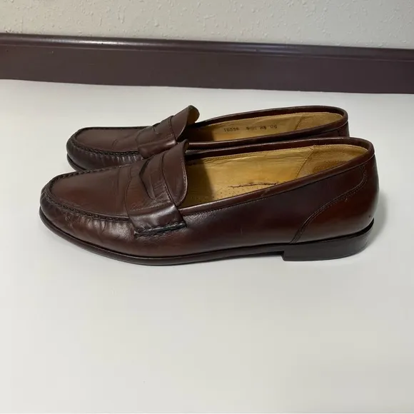 Cole Haan USA Pinch Penny Prep Brown Leather Classic Penny Loafers Mens Size 8.5