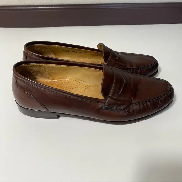 Cole Haan USA Pinch Penny Prep Brown Leather Classic Penny Loafers Mens Size 8.5
