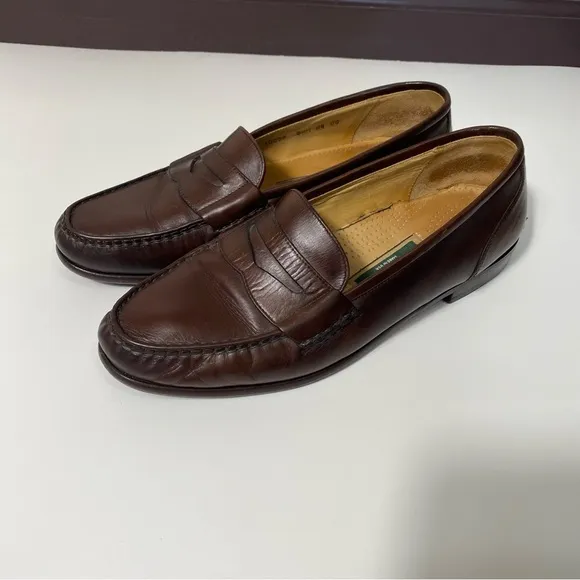 Cole Haan USA Pinch Penny Prep Brown Leather Classic Penny Loafers Mens Size 8.5