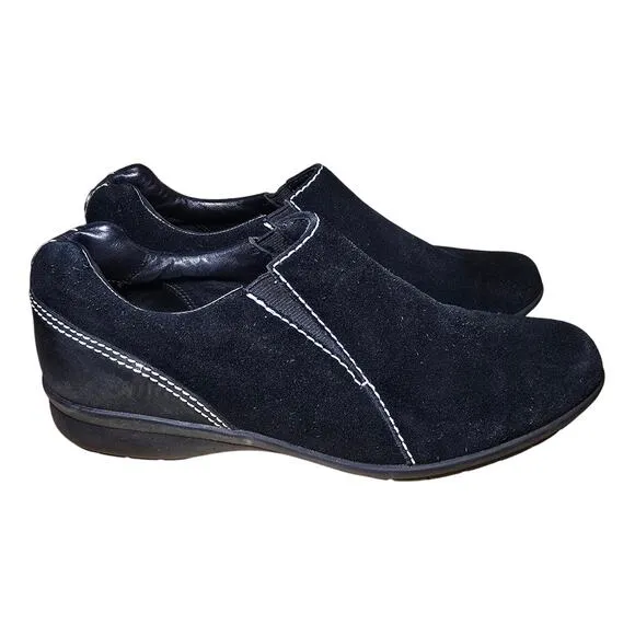 Cole Haan Women's BLACK SUEDE Water Proof Slip On Comfort Loafers Sz 7 B