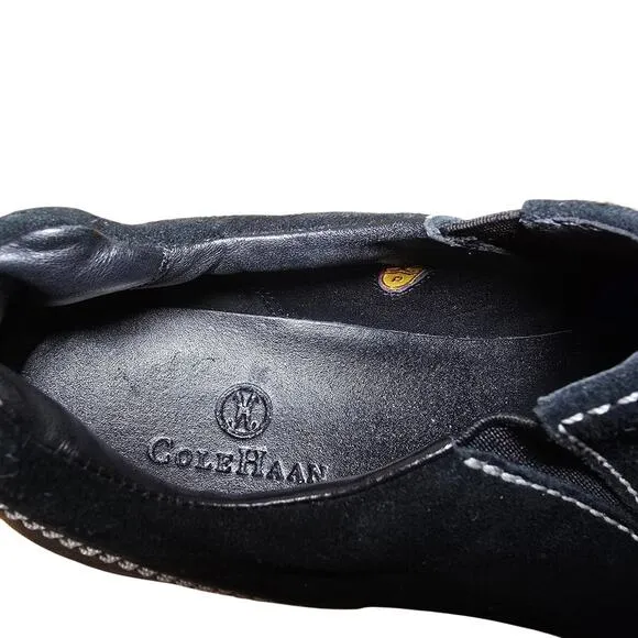 Cole Haan Women's BLACK SUEDE Water Proof Slip On Comfort Loafers Sz 7 B