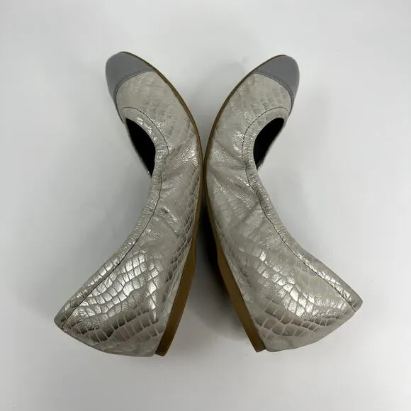 Cole Haan Women's NEW Metallic Snakeskin Ballet Flats