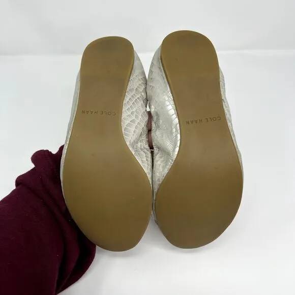 Cole Haan Women's NEW Metallic Snakeskin Ballet Flats