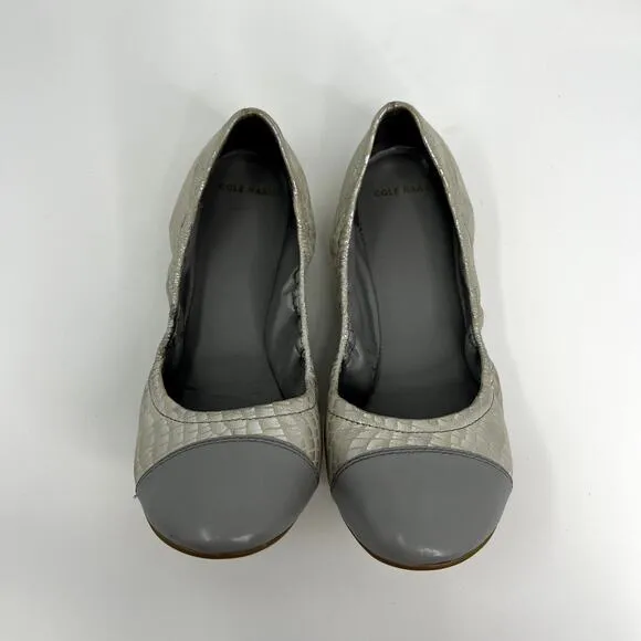 Cole Haan Women's NEW Metallic Snakeskin Ballet Flats