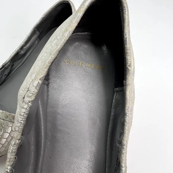 Cole Haan Women's NEW Metallic Snakeskin Ballet Flats