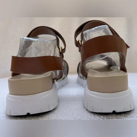 Cole Haan Women’s Zerogrand Criss Cross Snake Print Leather Sandals. 7 1/2 B