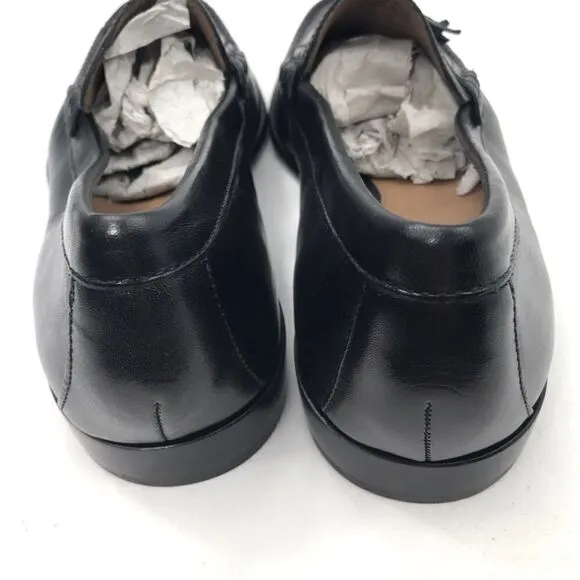 Cole Haan Black Leather Pinch Tassel Slip On Loafers NEW without box